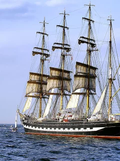 ship, sea, ocean, kruzenshtern, water