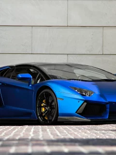roadster, lamborghini, lp700-4, aventador, matte blue