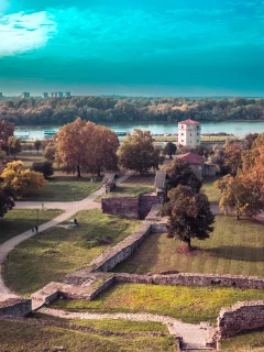 калемегдан, белград, сербия, парк, крепость, река