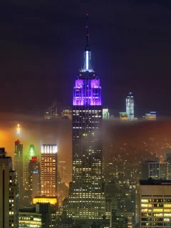 new york city, нью-йорк, город, ночь