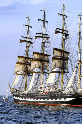 ship, sea, ocean, kruzenshtern, water