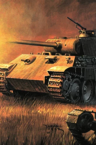 танк, немецкий, арт, пантера, pzkpfw v, средний, panther