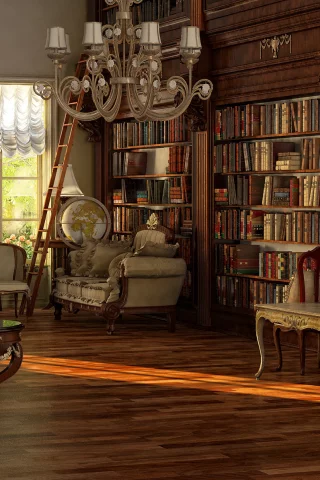 victorian, room, nice, wood, library, table, wide, book, books, read, vine