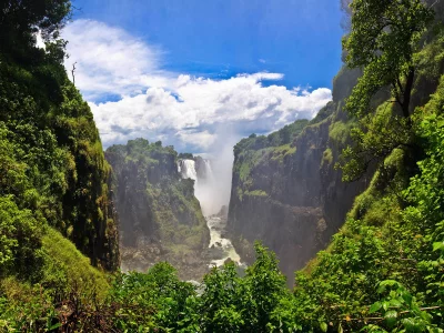 mount, waterfall, forest, park, green, water, see, beautiful, nature, lake, bridge, garden, sun, summer, sky, wide