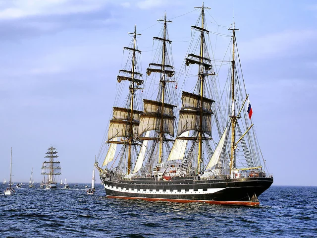 ship, sea, ocean, kruzenshtern, water