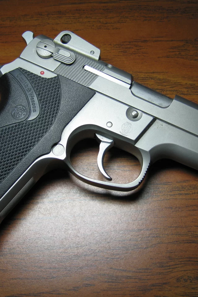 пистолет, хром, смит, вессон, smith, wesson, model, 5906, weapon, gun, pistols, weapons, chrom, dark, white, sun
