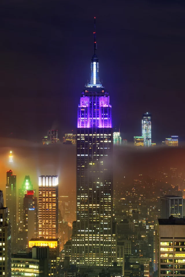 new york city, нью-йорк, город, ночь