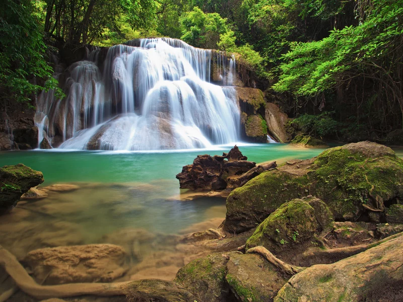 waterfall, gesser, water, nice, wood, водопад