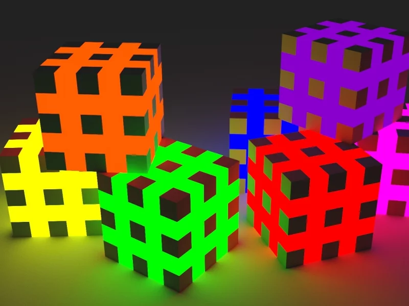 свет, цвет, кубики, радуга, объем, грани, полосы, 3d