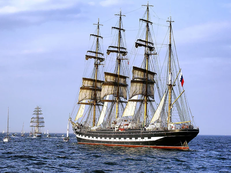 ship, sea, ocean, kruzenshtern, water