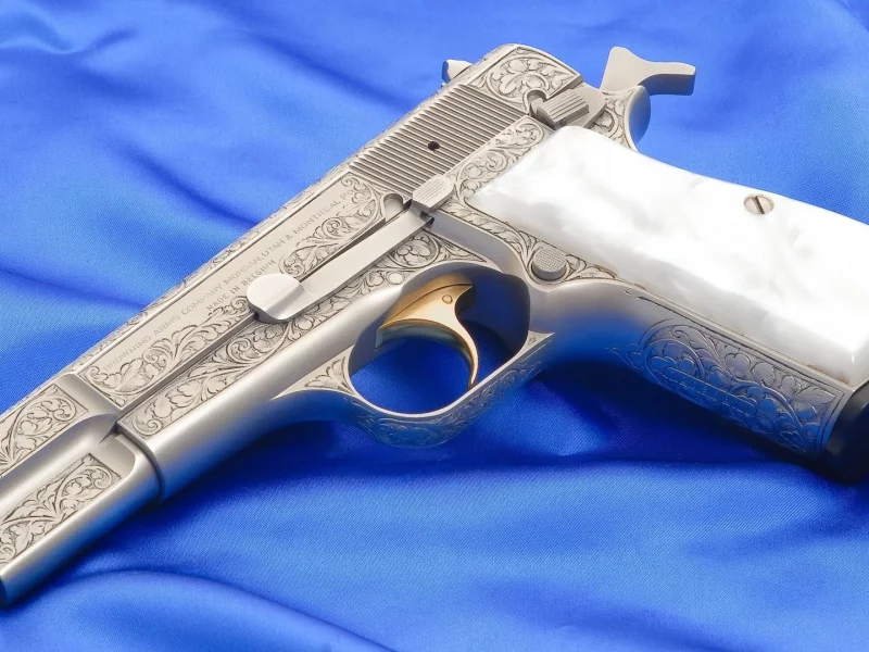пистолет, инкрустация, светлый, weapon, gun, br, hp, 9mm, pistols, weapons, silver, white