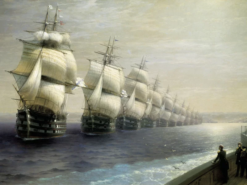 айвазовский, смотр, кораблей, черноморского, флота, 1849, году, центральный, военно, морской, музей, санкт, петербург, aivazovsky, ship, warship, navy, sun, summer, sky, black, sea, crimea, warred, russia, russian