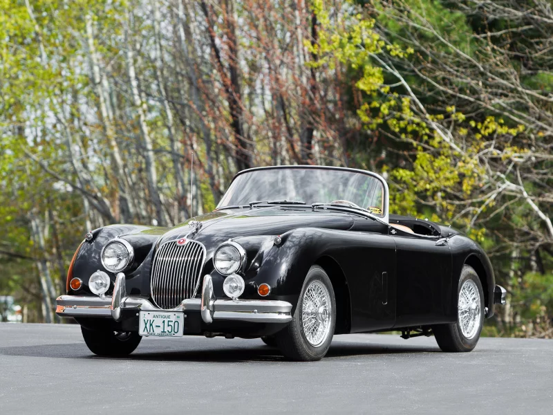 автомобиль, jaguar, 150, roadster, xk, cabriolet, luxury, 1951, retro, car, sun, sky, see, dark, summer, see, front, indusrial, grey, wide