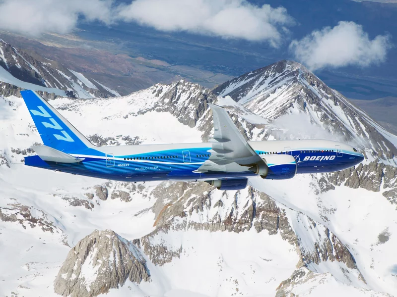 боинг, 777, boeing, пассажирский, в воздухе, самолет, небо, sky, fly, flight, clouds, mount, sun, summer, wide