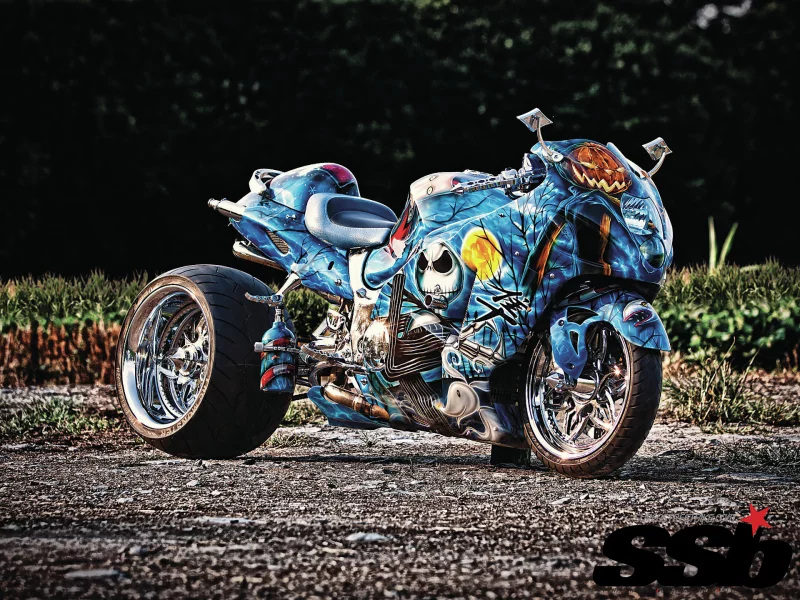 suzuki, hayabusa, sportbike, superbike, tuning, superbike, corse, bike, storm, highball, dark, see, sun, darkness, highway, town, мотоцикл, wide