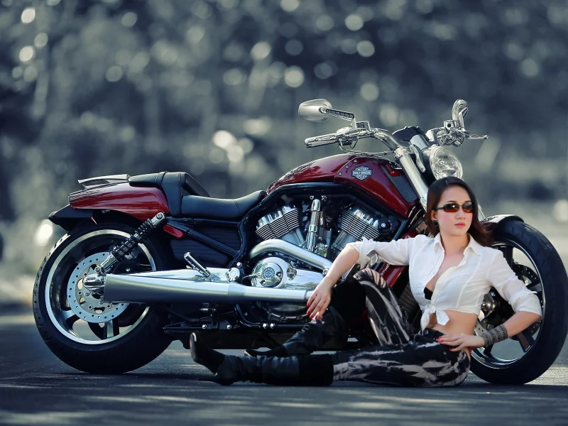 harley, women, model, sexy, mech, roads, bike, storm, highball, dark, see, sun, darkness, highway, town, мотоцикл, wide