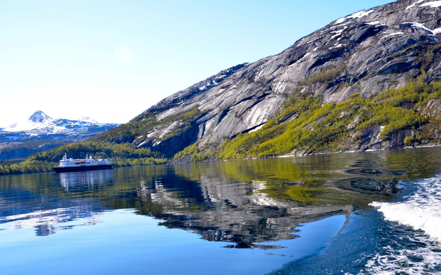 lake, boat, mountains, water