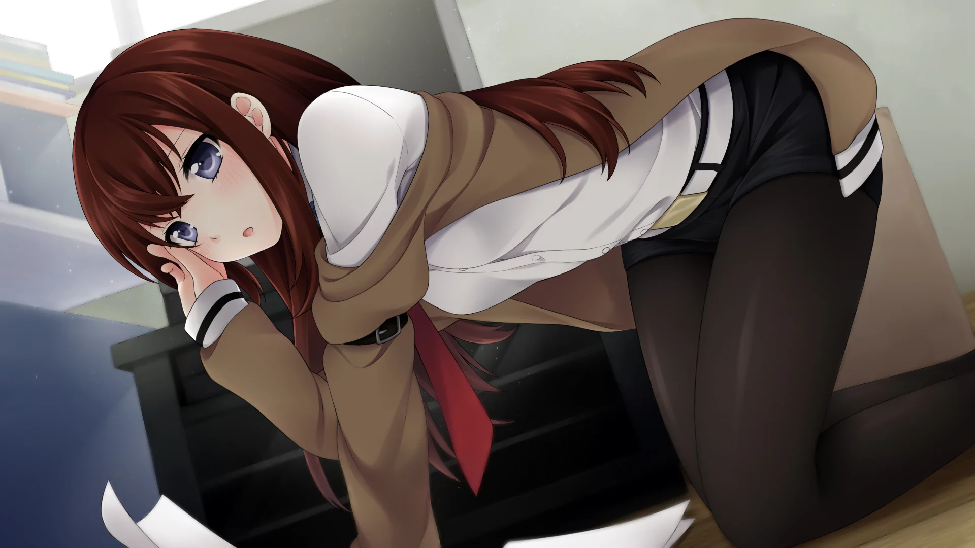 девушка, steins gate, kurisu makise, anime, art