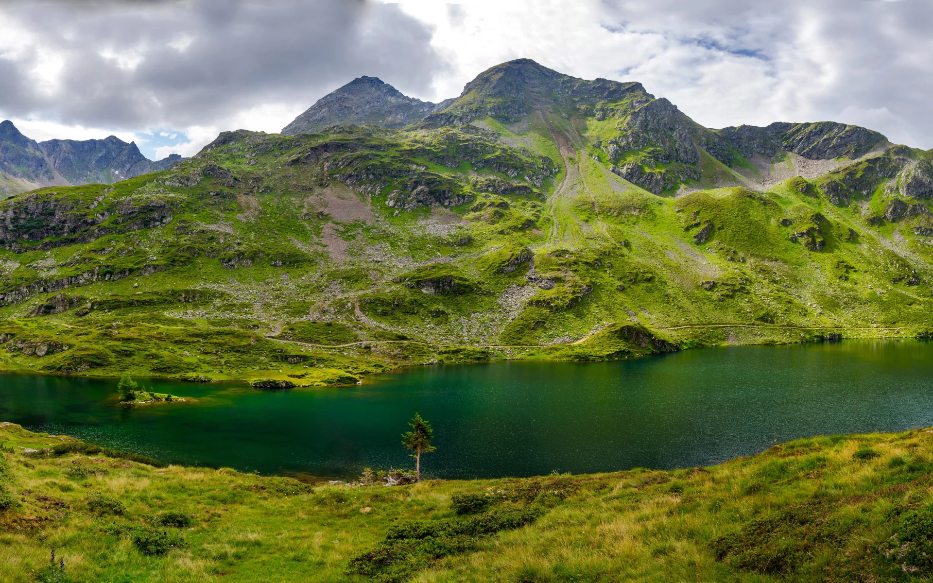 горы, панорама, panorama, mount, mountain, lake, water, forest, park, green, water, see, beautiful, nature, lake, bridge, garden, sun, summer, sky, wide