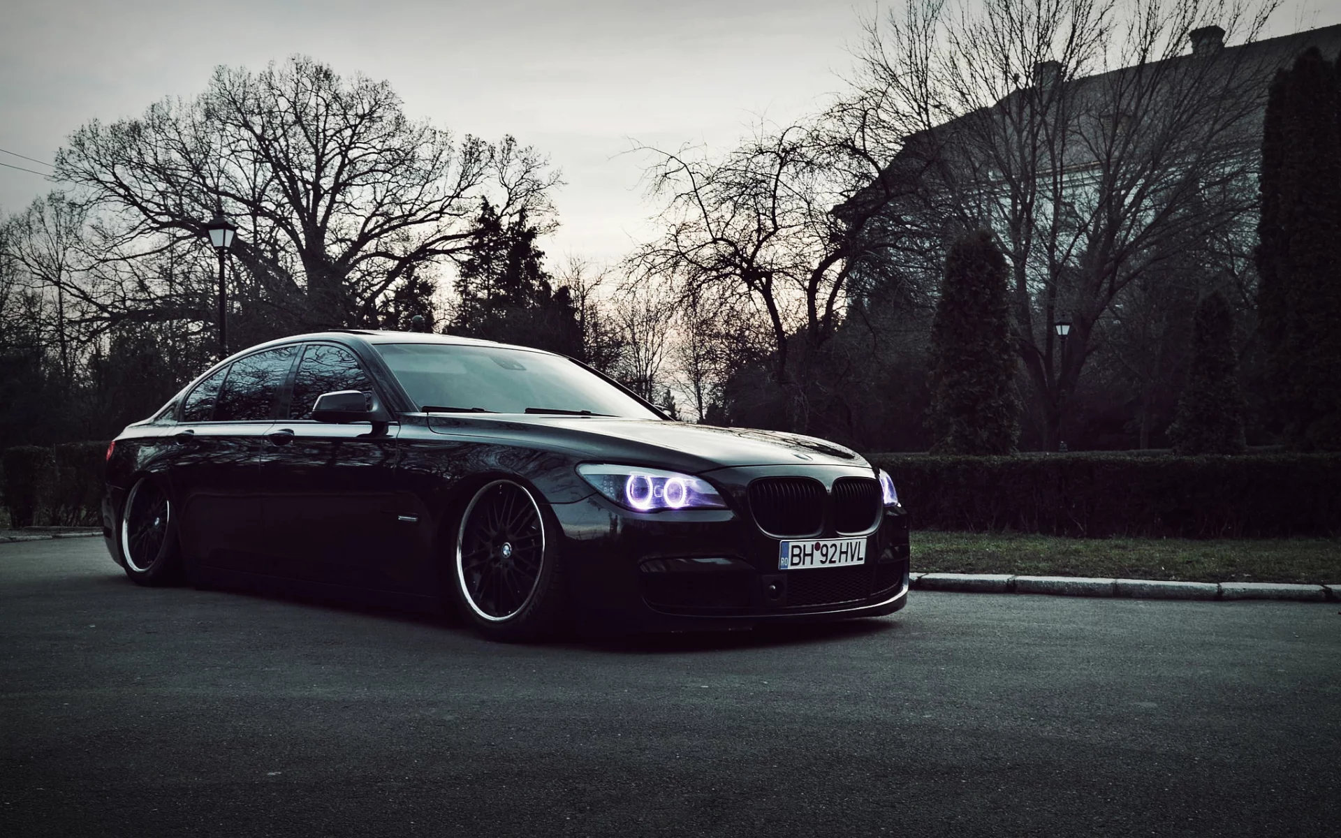 f01, bmw, stance, тюнинг, бмв, диски, фары, black, 7 series, dark