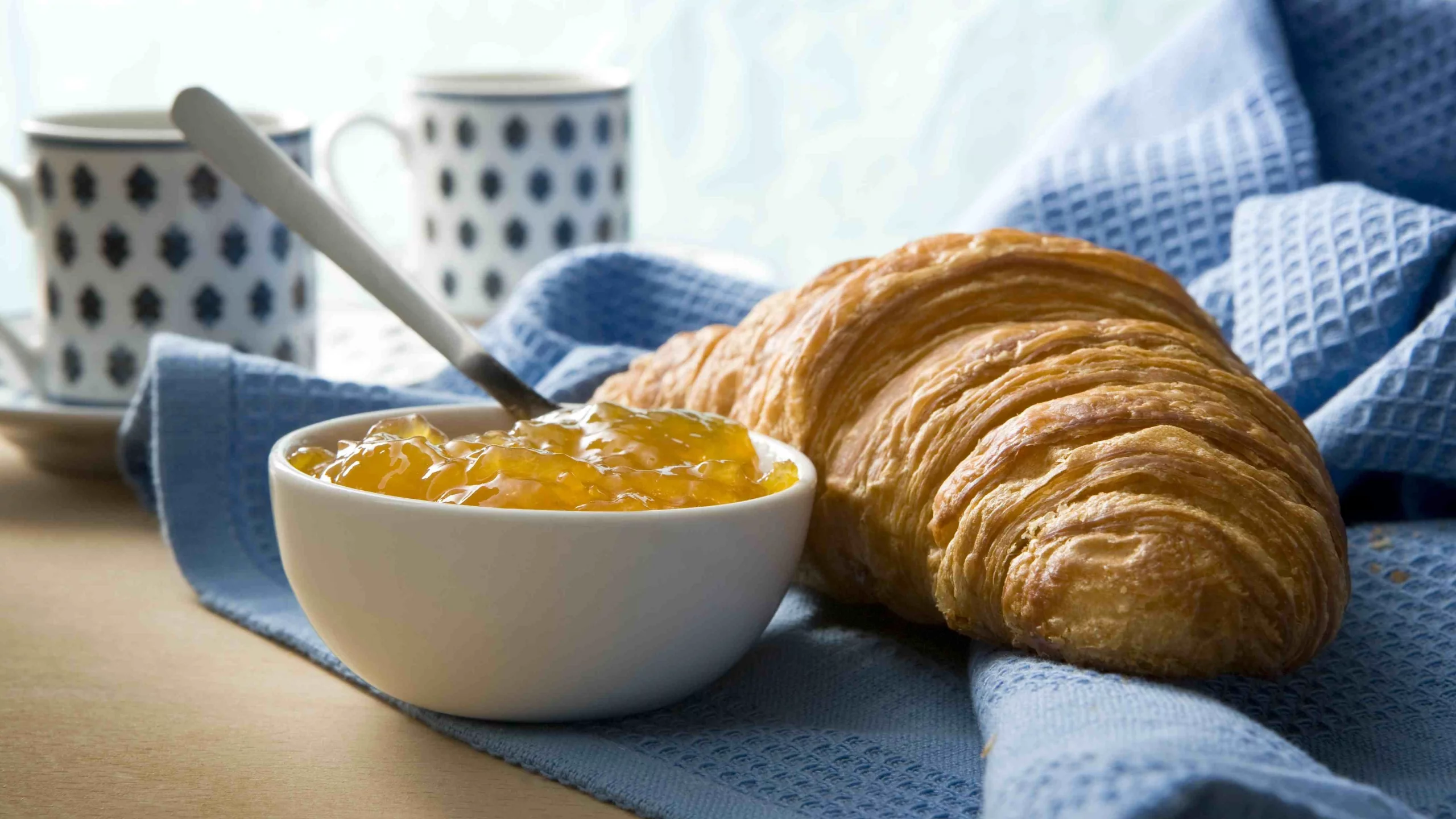 чашки, food, сладкое, кофе, чай, еда, завтрак, круассан