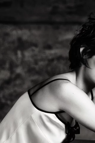 audrey tautou, черно-белая, одри тоту, брюнетка