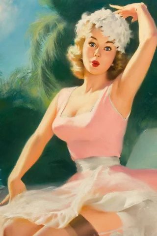 пин ап, pin up, удивление, девушка, художественный