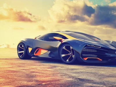 машина, лада, lada, спорткар, гонка, облака, небо