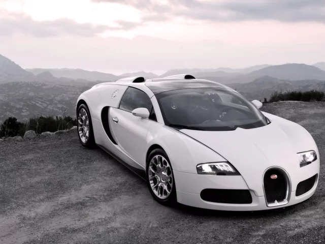 капот, авто, фары, спорткар, люкс, veyron, белый, bugatti