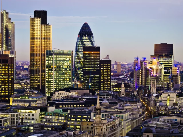 skyscrapers, canada square, london, england, tower 42, canary wharf , great britain, 30 st mary axe