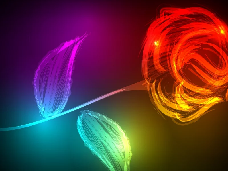 роза, листья, светящаяся, лепестки, красная, red, rose, style