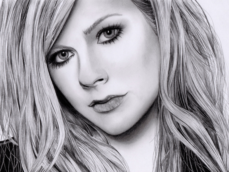 портрет, avril lavigne, карандаш, рисунок