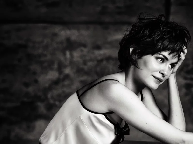 audrey tautou, черно-белая, одри тоту, брюнетка