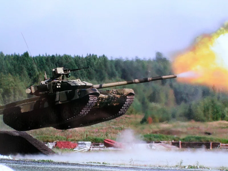танк, полигон, т 90, прыжок, огонь