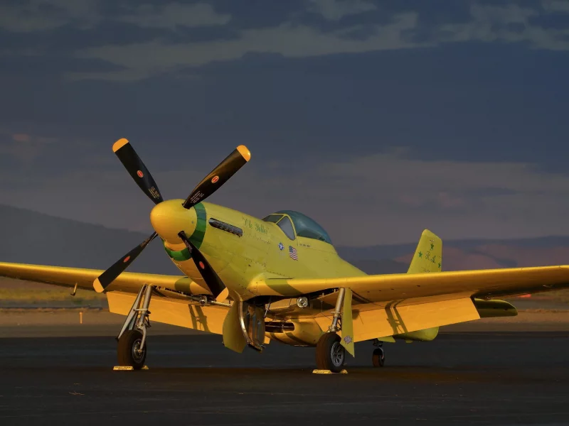 fighter, ole yeller, самолет, p-51, желтый, warbird, mustang, wwii