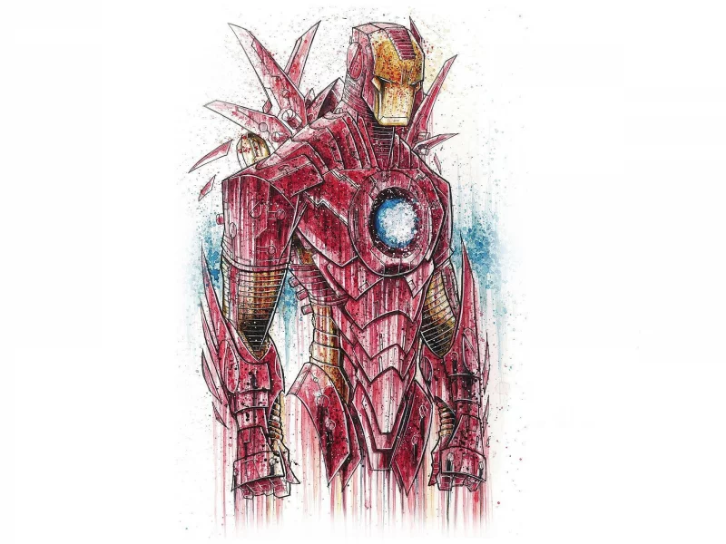 рисунок, костюм, iron man, броня, железный человек