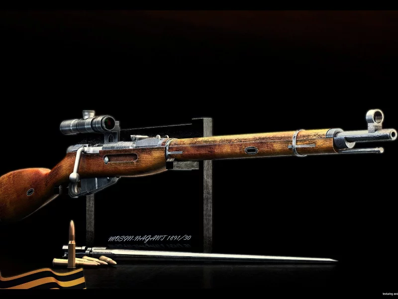 винтовка, мосин, снайперская, 1930, mosin, rifle, gun, hand, weapon, guns, weapons, military, sun, summer, day, see, wide