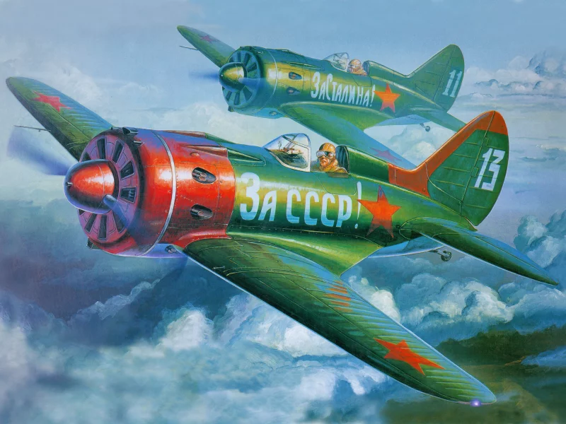 истребитель, советский, арт, и-16, авиация, самолёт