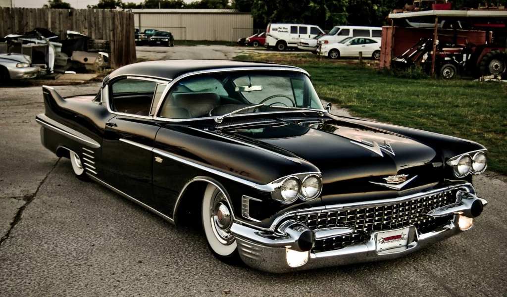 черный, кадиллак, coupe, купе, retro car, cadillac, de ville, black