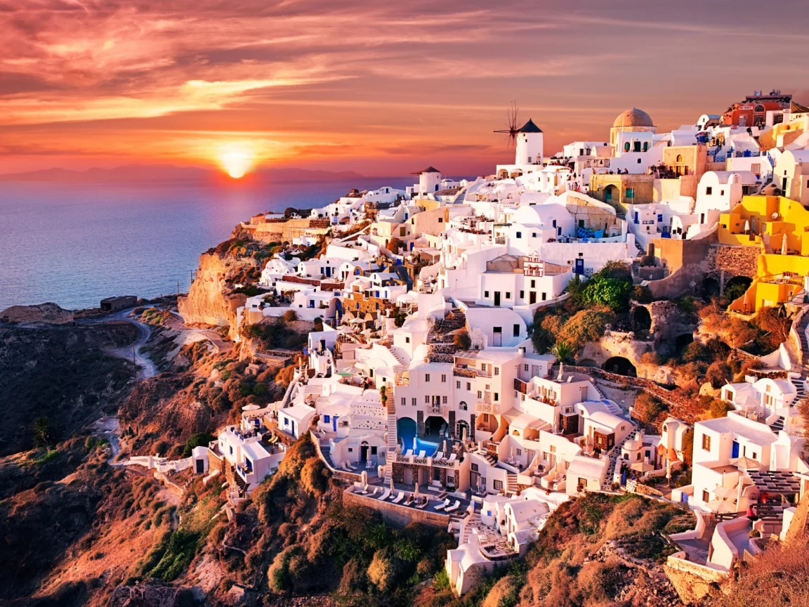 закат, море