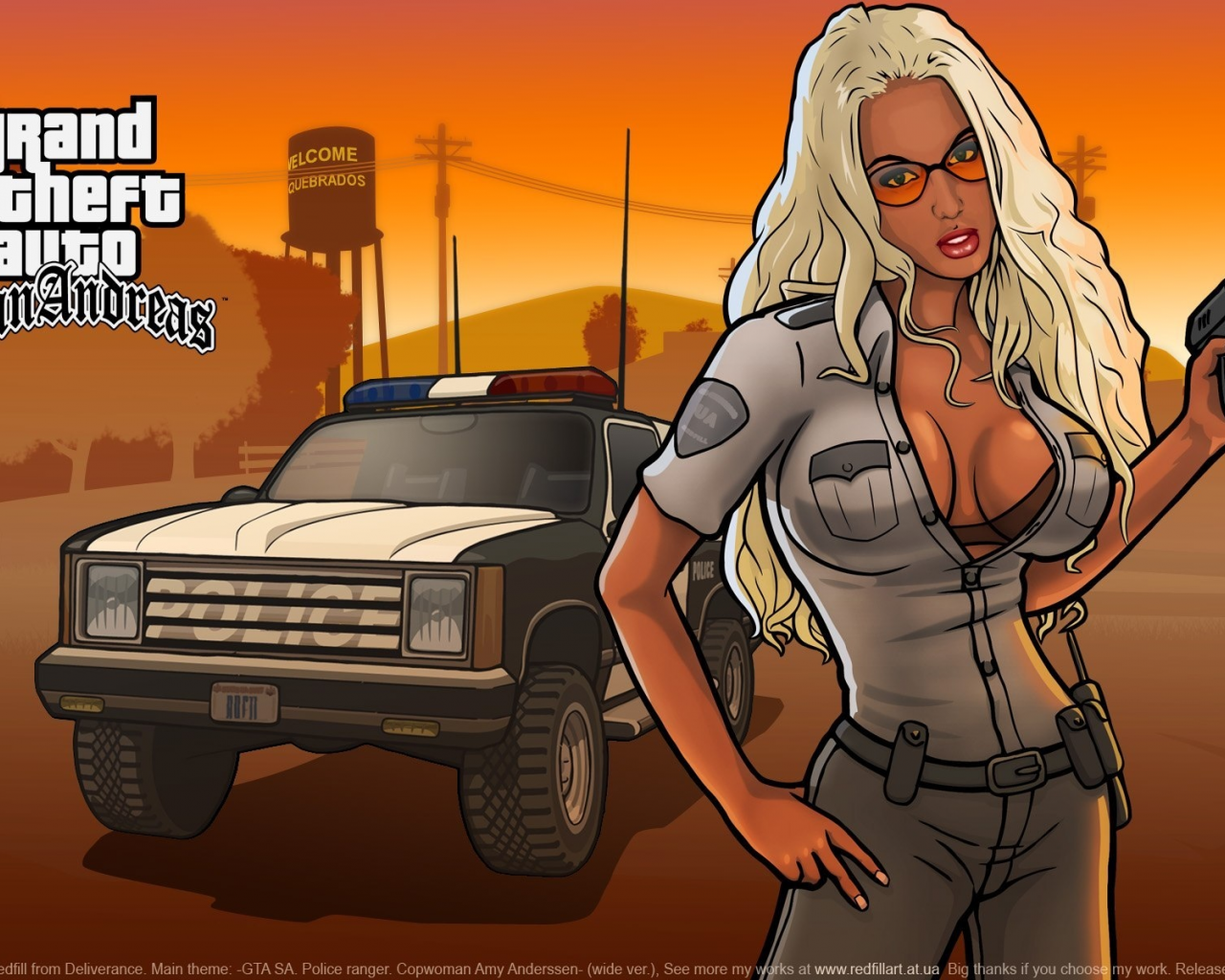 обоя, barbara, wallpapers, grand thef autosan andreas, girl, игра, game, police, gta