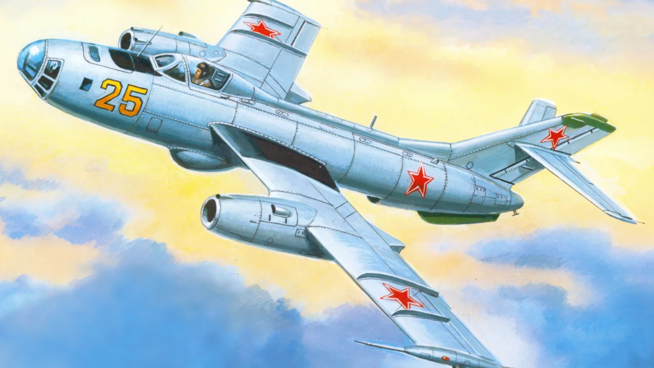 бомбардировщик, арт, як-25б, небо, советский, скоростной