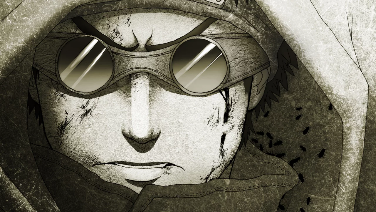 капюшон, рисунок, парень, naruto , linnyxito, aburame shino, очки