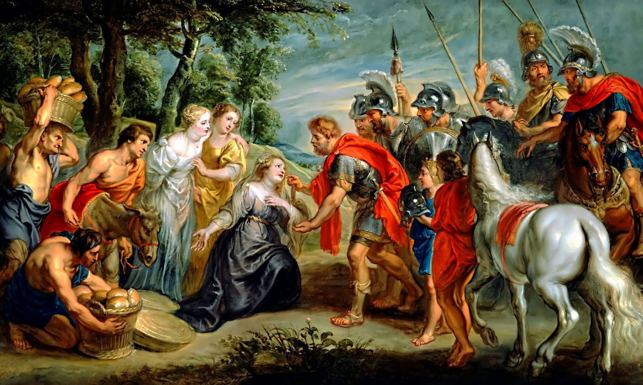 картина, rubens, david meeting abigail