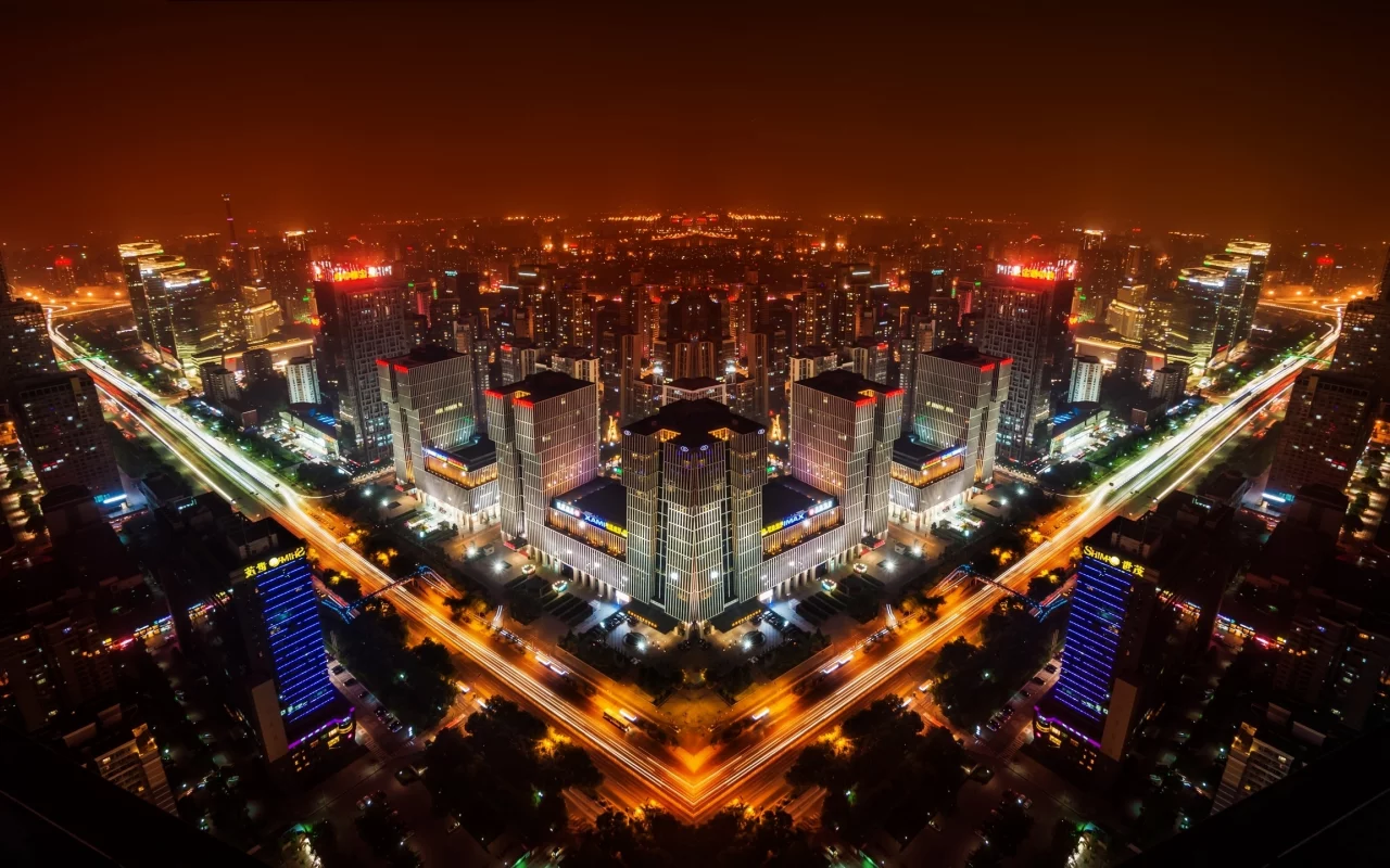 china, китай, ночной город, панорама, beijing, пекин