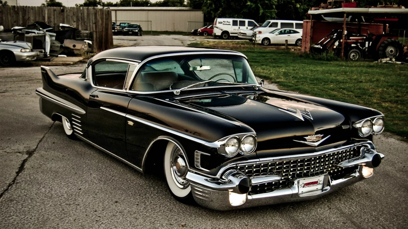 черный, кадиллак, coupe, купе, retro car, cadillac, de ville, black