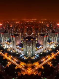 china, китай, ночной город, панорама, beijing, пекин