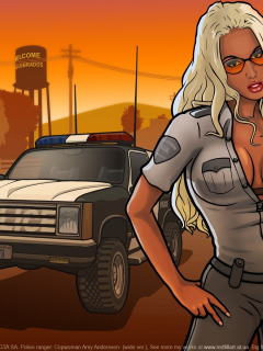 обоя, barbara, wallpapers, grand thef autosan andreas, girl, игра, game, police, gta