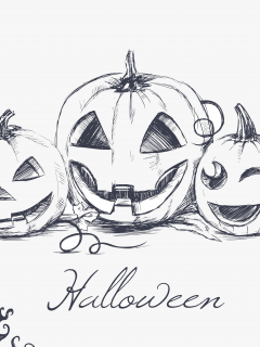 bats, halloween , хэллоуин, minimalism, hand drawing, evil pumpkins, creepy owl