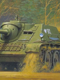 советская, средняя, су-85, арт, по, массе, рисунок